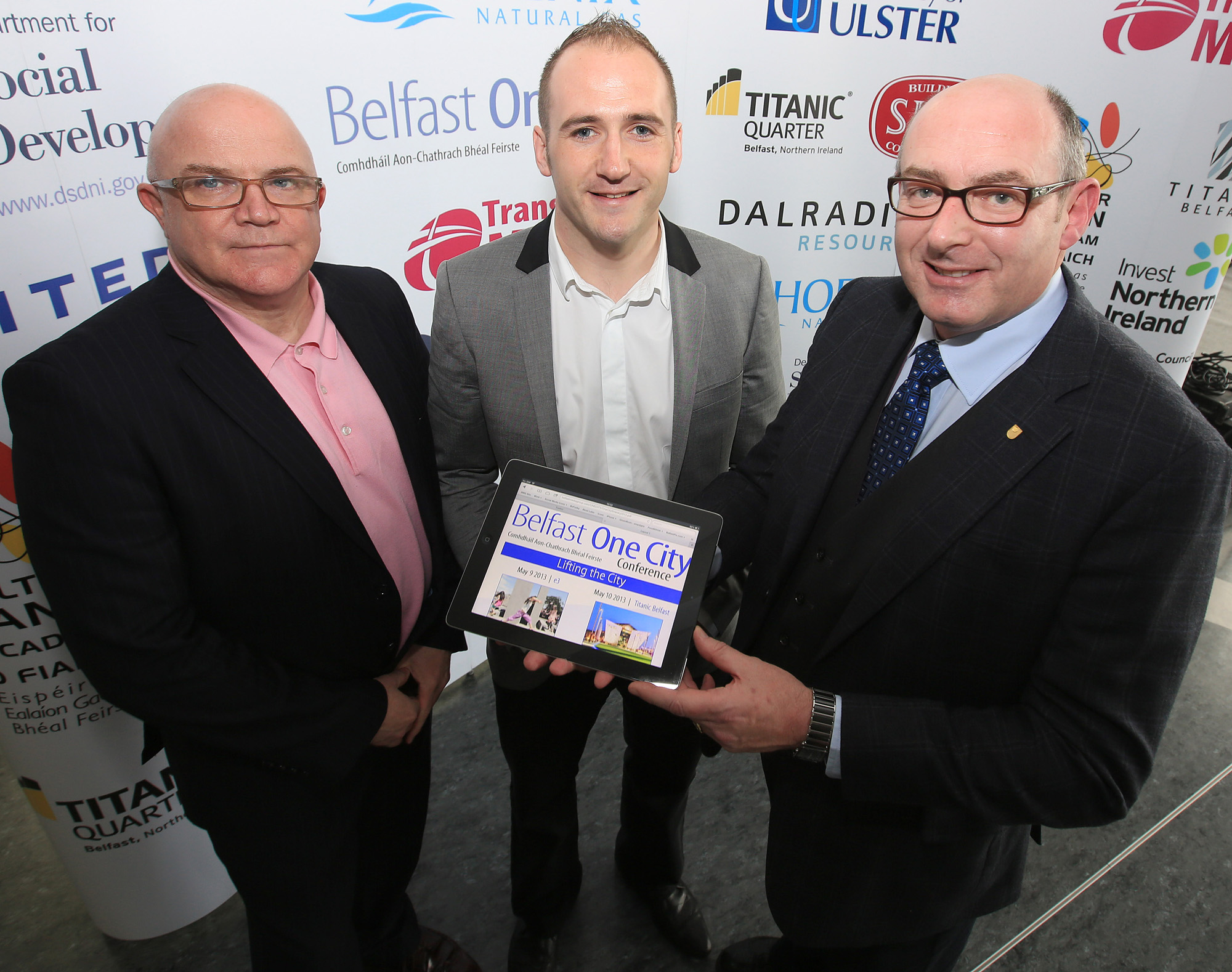 Belfast MET E3, One City Conference 'Lifting the City' . pictured: Stuart Bailie (Oh Yeah Music Centre, BBC), Kevin Gamble (Feile) and John D'Arcy (Open University) 95JC13